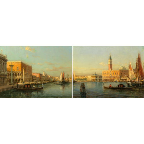 A pair of the Grand Canal and Doge's Palace, Venice